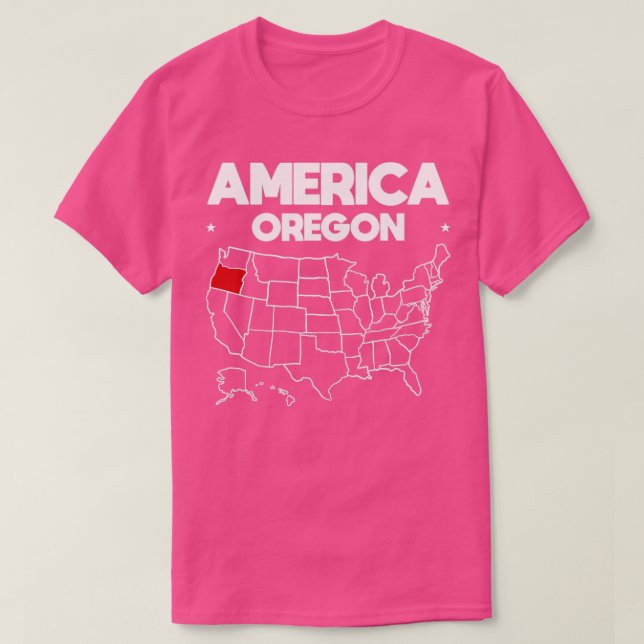 Camiseta EUA presente Estado do Oregon (Frente do Design)
