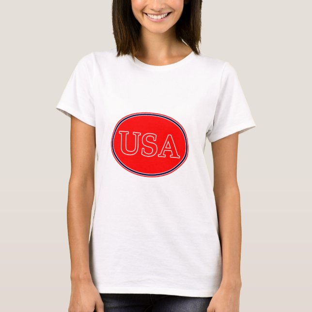 Camiseta EUA Red White e Blue 3 O MUSEUM Zazzle presentes (Frente)