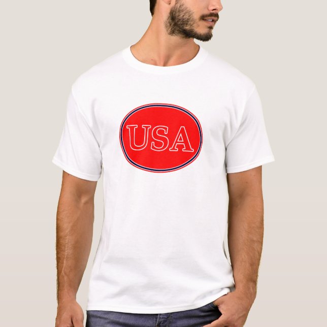 Camiseta EUA Red White e Blue 3 O MUSEUM Zazzle presentes (Frente)