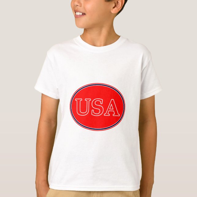 Camiseta EUA Red White e Blue 3 O MUSEUM Zazzle presentes (Frente)