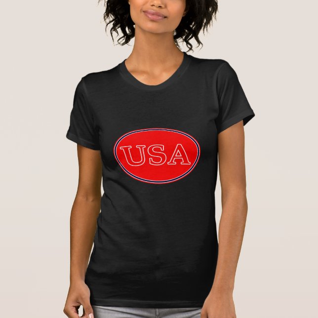 Camiseta EUA Red White e Blue 3 O MUSEUM Zazzle presentes (Frente)