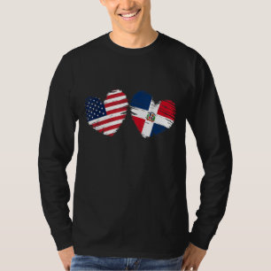Camiseta EUA República Dominicana Sinalizador Coração Domin
