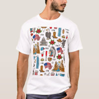 EUA - Símbolos Vintage - Padrão sem costura