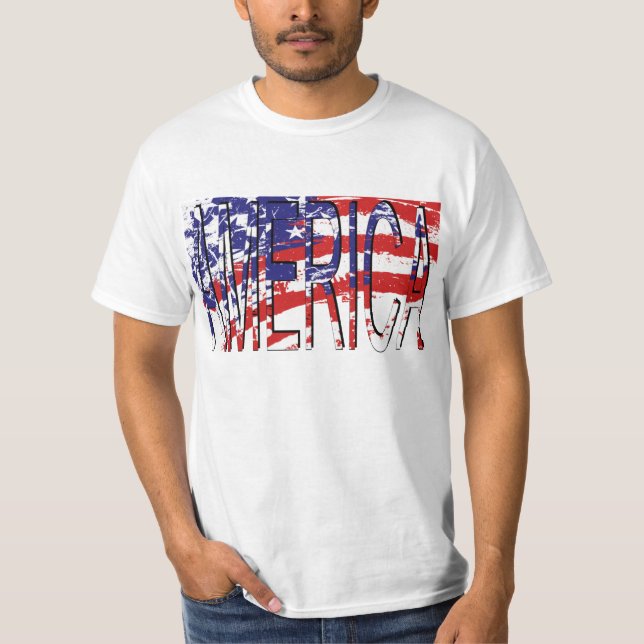Camiseta EUA Sinalizador Incrível Fab Dois Tons (Frente)