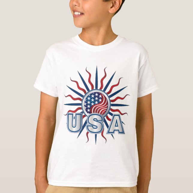 Camiseta EUA Starburst Yin Yang (Frente)