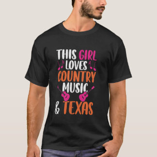 Camiseta EUA Texas Rock and Roll Rock Banda Guitar Country 