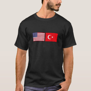 Camiseta EUA Turquia - Bandeira Turca Americana