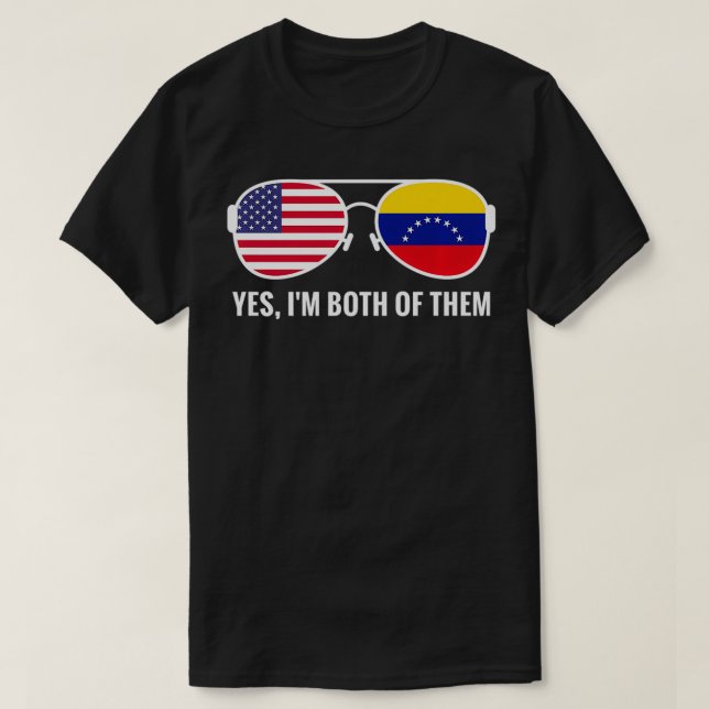 Camiseta EUA Venezuela Sinalizar óculos de sol venezuelanos (Frente do Design)