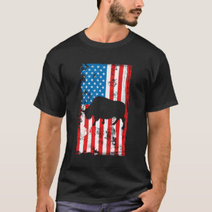 Camiseta Eua, Veterano Americano, Orgulhoso Bison Backprint
