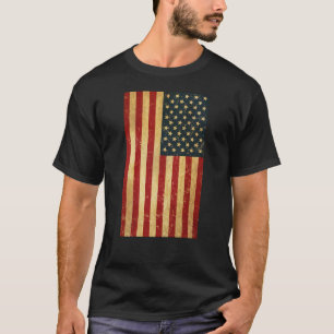 Camiseta EUA Vintage Grunge Flag Black