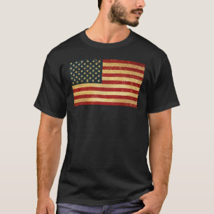 Camiseta EUA Vintage Grunge Flag Black