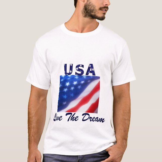 Camiseta EUA Vive o T-Shirt do Sonho (Frente)