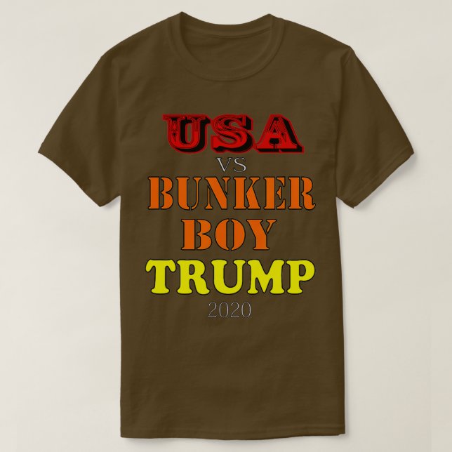 Camiseta EUA vs Bunker Boy Trump 2020 (Frente do Design)