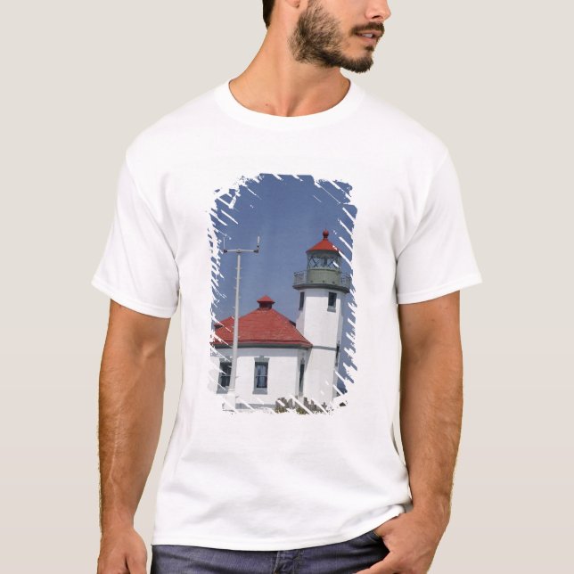 Camiseta EUA, Washington, Seattle, Alki Point Lighthouse, (Frente)