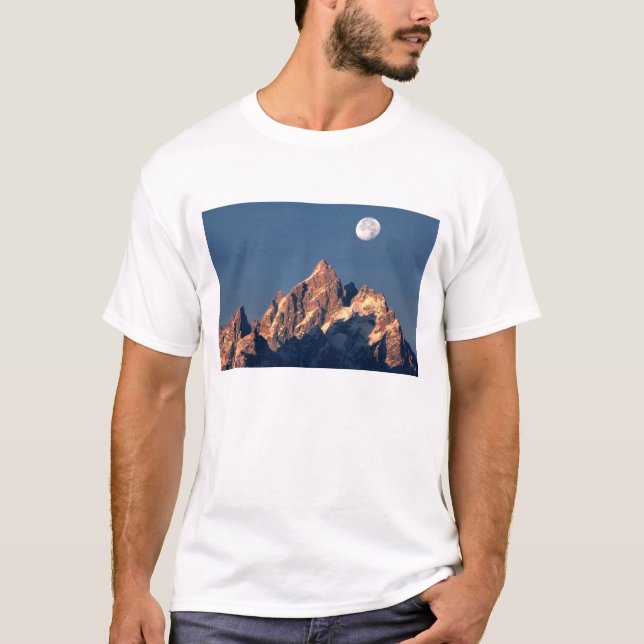 Camiseta EUA, Wyoming, Grand Teton NP. Lua de cheio (Frente)