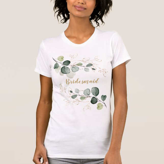 Camiseta Eucalyptus deixa Dourada ponte floral (Frente)