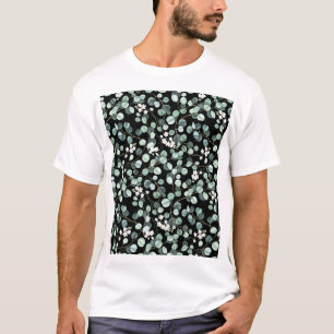 Camiseta Eucalyptus deixa: padrão de flores brancas