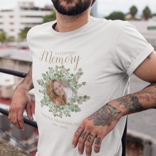 Camiseta Eucalyptus Photo Memorial T Shirt Personalizado (Criador carregado)