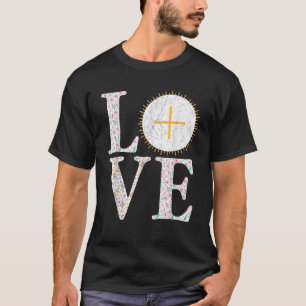 Camiseta Eucaristia do Coração Cristão Católico 1ª Sagrada