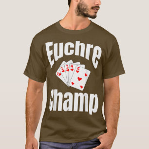 Camiseta Euchre Champ Card Game Game Game Night Winner Fu