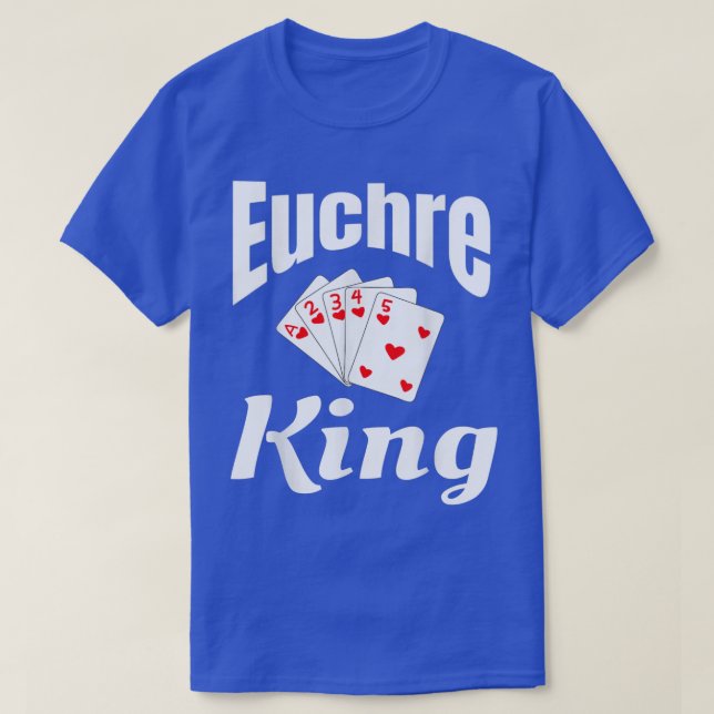 Camiseta Euchre King Card Game Player Game Night Winner Fun (Frente do Design)