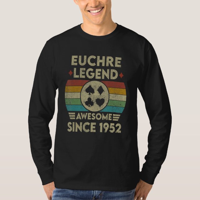 Camiseta Euchre Legend, 70 Anos Espetacular Desde 1952 Euch (Frente)