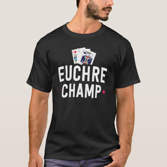 Camiseta Euchre Para Torneio De Jogadores Euchre Bustle Mas (Frente)