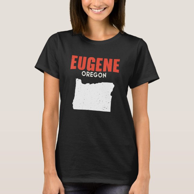 Camiseta Eugene Oregon EUA State America Viagem derreje (Frente)