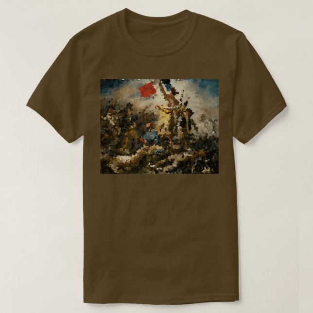 Camiseta Eugne Delacroix Liberty Liderando a Pessoas Pixela (Frente do Design)