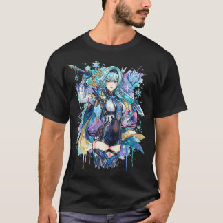 Camiseta Eula Lawrence Genshin Vaporwave CRT Estética Baixa