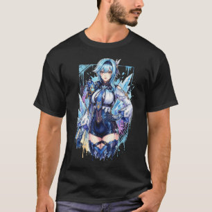 Camiseta Eula Lawrence Genshin Vaporwave Retro Anos 80 Rosa