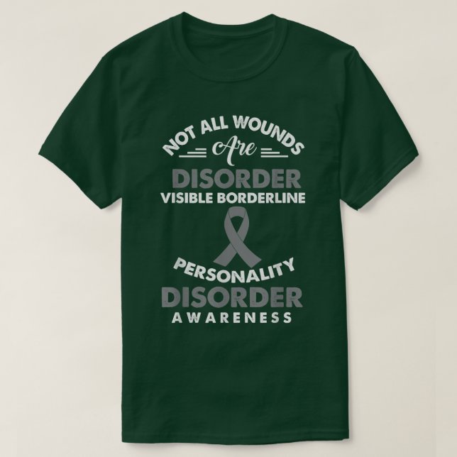 Camiseta EUPD Awareness Ribbon Distressed Quote BPD Patient (Frente do Design)