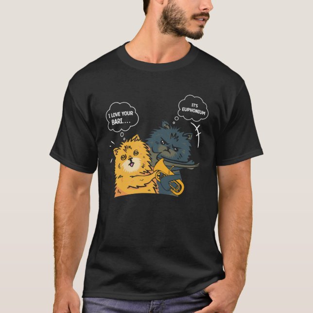 Camiseta Euphonium Cat Bateendo Euphoniumista (Frente)