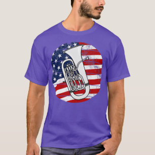 Camiseta Euphonium EUA Flag Euphoniumist Brass Musico 4º