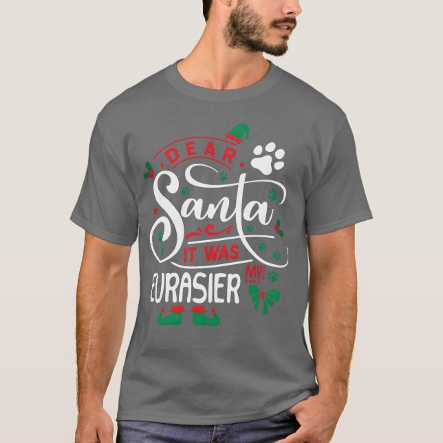 Camiseta Eurasier Cachorro de Natal Cachorro (Frente)