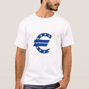 Camiseta euro- sinal do dinheiro do símbolo de moeda