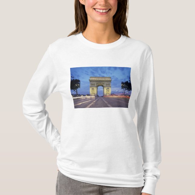 Camiseta Europa, França, Paris. Arc de Triomphe visto (Frente)