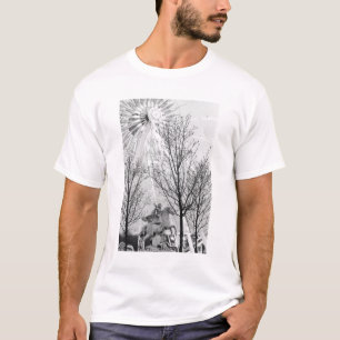 Camiseta Europa, França, Paris. Estátua e roda-gigante,