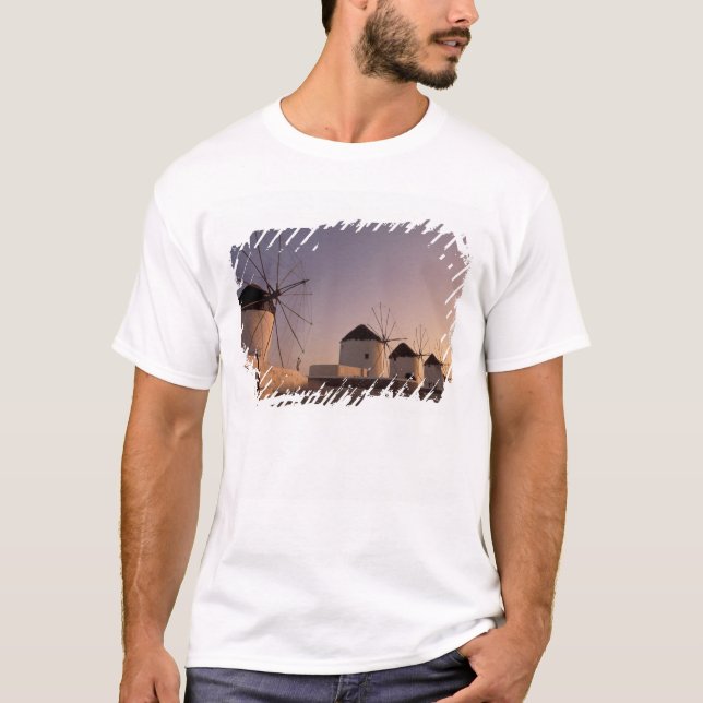 Camiseta Europa, Grécia, Ilhas Cyclades, Mykonos, (Frente)