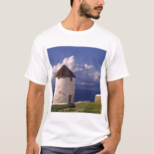 Camiseta Europa, Grécia, Mykonos. Um branco impressionante