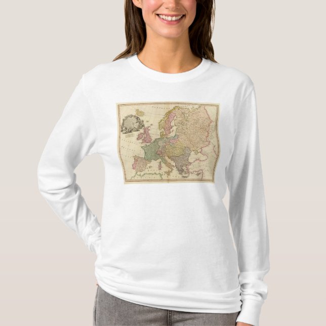Camiseta Europa ilustrou o mapa (Frente)
