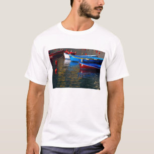 Camiseta Europa, Itália, Cinque Terry, barcos em Vernazza
