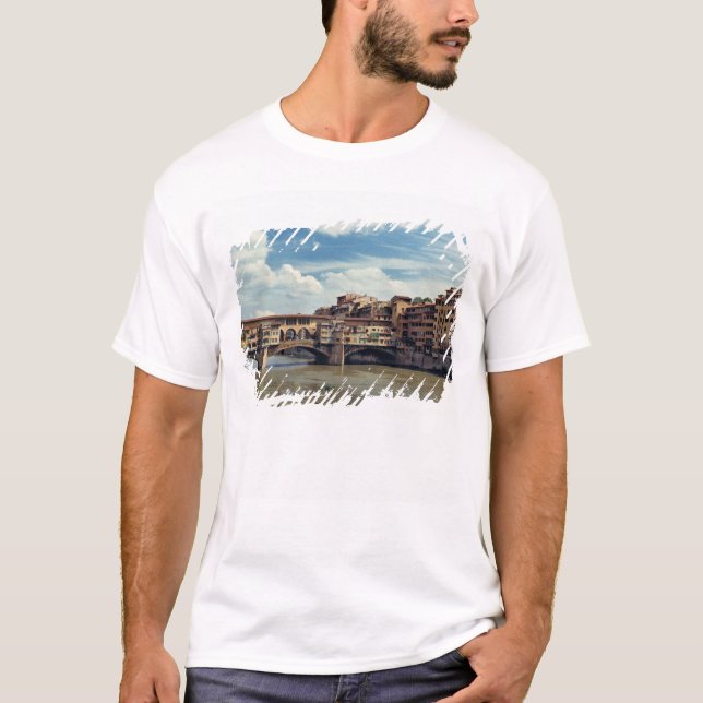 Camiseta Europa, Itália, Florença. A Ponte Vecchio (Frente)
