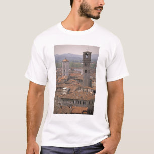 Camiseta Europa, Itália, Toscana, Lucca, Panorama da cidade