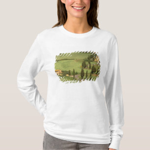 Camiseta Europa, Itália, Toscana, Monticchiello. Sinúoso