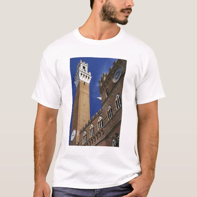 Camiseta Europa, Itália, Toscana, Siena. Torre del (Frente)