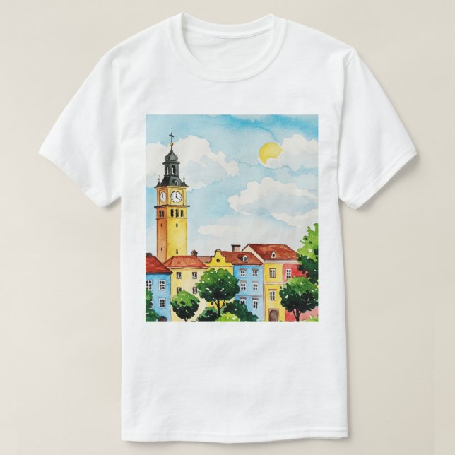 Camiseta European cityscape (Frente do Design)