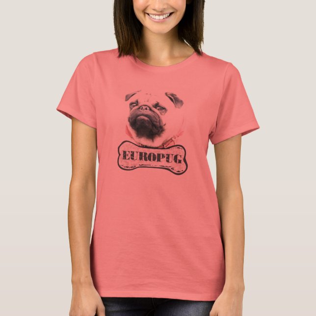 Camiseta Europug Brutal Face Damas Ringer T-Shirt (Frente)