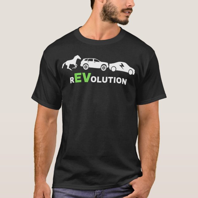 Camiseta EV - Unidade de Revolução E Carros EV Vida Elétric (Frente)