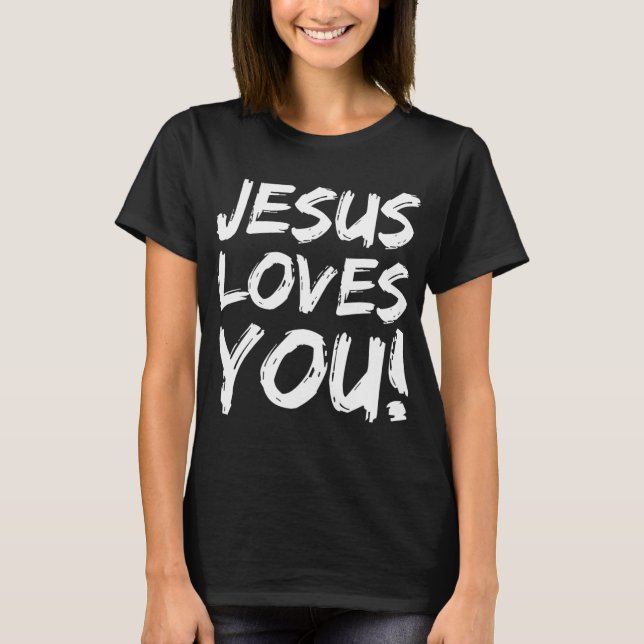 Camiseta Evangelismo Cristão Presente para Homens Jesus te  (Frente)